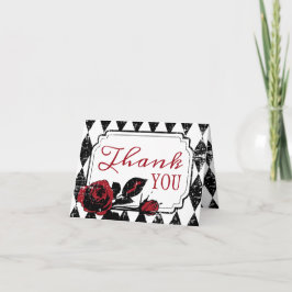 Tarjeta De Agradecimiento Rosa de gótico Grunge Diamond Print Gracias