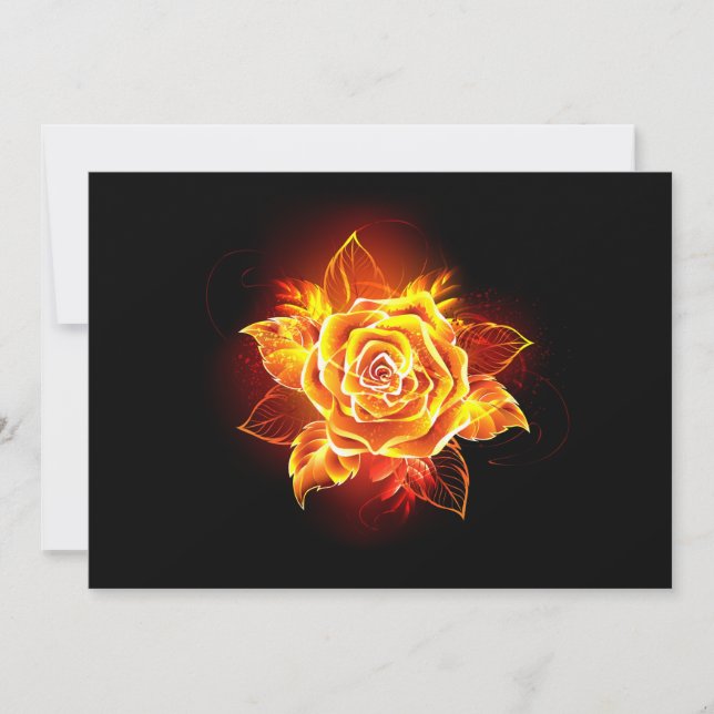 Tarjeta De Agradecimiento Rosa de incendios en auge (Anverso)
