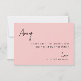 Tarjeta De Agradecimiento Rosa de moda Tropical Beach Bridesmaid