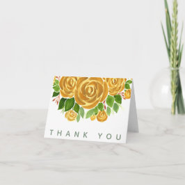 Tarjeta De Agradecimiento Rosa de oro Gracias