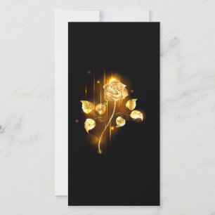 Tarjeta De Agradecimiento Rosa de oro (rosa de oro)