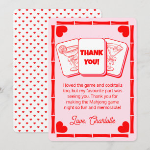 Tarjeta de agradecimiento rosa de San Valentín de