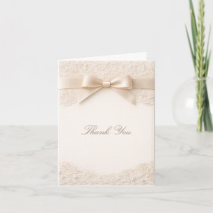 Tarjeta de agradecimiento rosa doblada para boda 