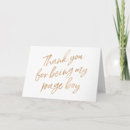 Tarjeta De Agradecimiento Rosa dorada "Gracias por ser mi paje"