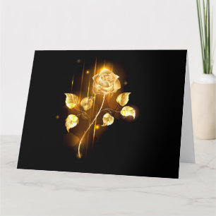 Tarjeta De Agradecimiento Rosa dorada ( rosa de oro )