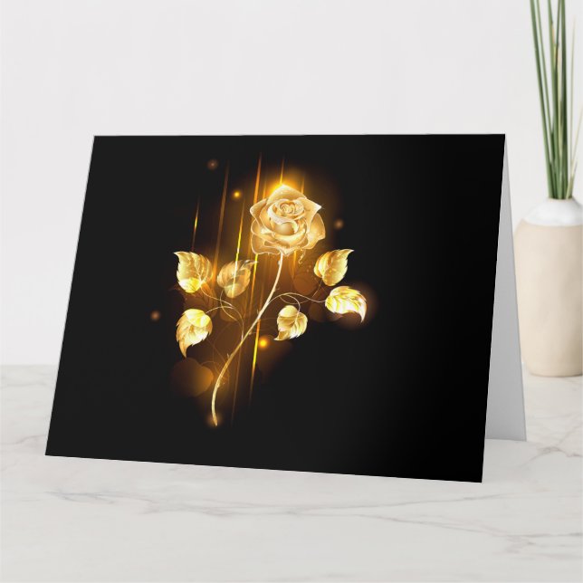 Tarjeta De Agradecimiento Rosa dorada ( rosa de oro ) (Anverso)