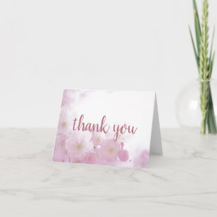 Tarjeta De Agradecimiento Rosa Dorado Floral Elegante Moderno Plano Moderno