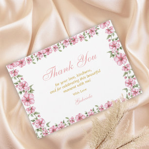 Tarjeta De Agradecimiento Rosa Dorado Mis Quince Brillo Quinceañera