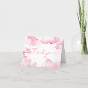 Tarjeta De Agradecimiento Rosa En Cloud Nueve Baby Shower