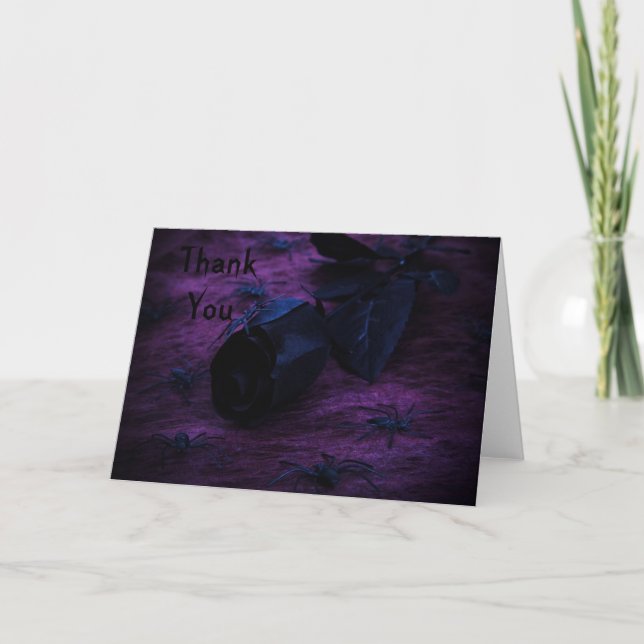Tarjeta De Agradecimiento rosa espeluznante (Anverso)