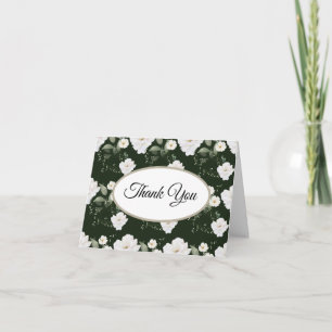 Tarjeta De Agradecimiento Rosa floral botánica negro blanco