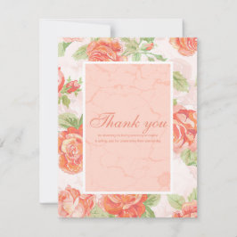 Tarjeta De Agradecimiento rosa floral naranja