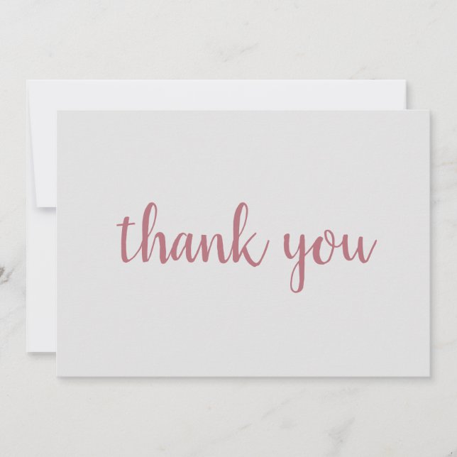 Tarjeta De Agradecimiento Rosa Gold Elegant Modern Plain HandWriting (Anverso)