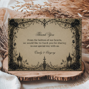 Tarjeta De Agradecimiento Rosa gótica victoriana