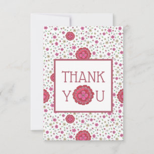 Tarjeta De Agradecimiento Rosa Malva Floral de Primavera Gracias