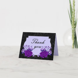 Tarjeta De Agradecimiento Rosa morado Floral Spiderweb Boda de Caída