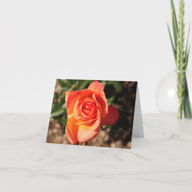 Tarjeta De Agradecimiento Rosa Naranja (Anverso)