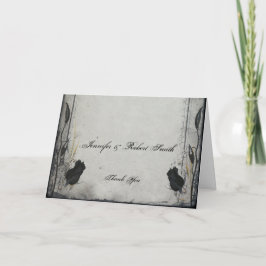 Tarjeta De Agradecimiento Rosa negro gótico Trellis Boda Gracias