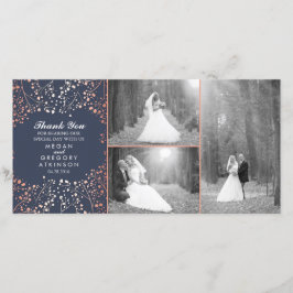 Tarjeta De Agradecimiento Rosa Oro Boda de Respiración para Bebé Foto Gracia