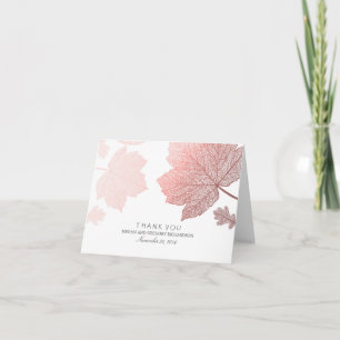 Tarjeta De Agradecimiento Rosa Oro Cae Sale Boda Gracias