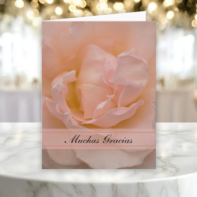 Tarjeta De Agradecimiento Rosa Pálida Español Gracias Gracias Gracias Gracia (Subido por el creador)