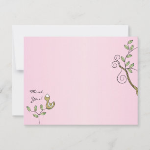 Tarjeta de agradecimiento rosa para Baby Shower, "