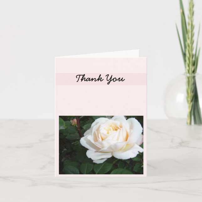 Tarjeta De Agradecimiento Rosa Perla Gracias (Anverso)
