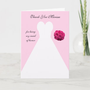 Tarjeta de agradecimiento rosa personalizada para