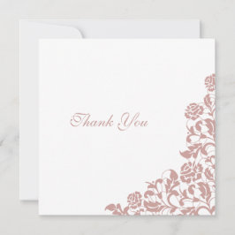 Tarjeta De Agradecimiento Rosa polvoriento vintage Boda de plaza de encaje r