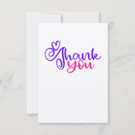 Tarjeta de agradecimiento rosa/púrpura en papel Kr