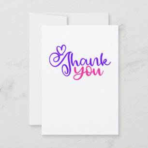 Tarjeta de agradecimiento rosa/púrpura en papel Kr