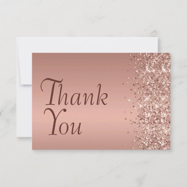 Tarjeta De Agradecimiento Rosa Purpurina De Oro Sentimiento Bat Mitzvah Grac (Anverso)