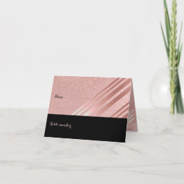 Tarjeta De Agradecimiento Rosa Relieve metalizado Purpurina negro Aspecto B
