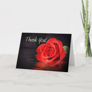 Tarjeta De Agradecimiento Rosa Roja Gracias