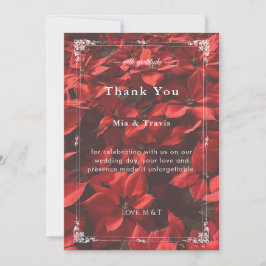 Tarjeta De Agradecimiento Rosa Roja Romántica | Floral Elegante Editable