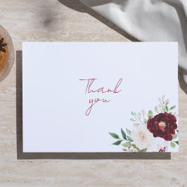 Tarjeta De Agradecimiento Rosa roja romántica personalizada