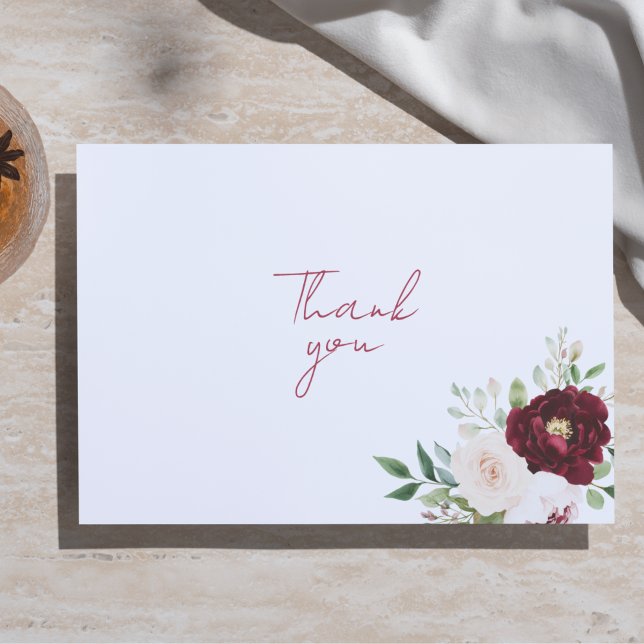 Tarjeta De Agradecimiento Rosa roja romántica personalizada (Subido por el creador)