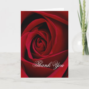 Tarjeta De Agradecimiento Rosa Rojo Elegante