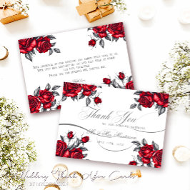Tarjeta De Agradecimiento Rosa Romántico Sencillo Boda Floral