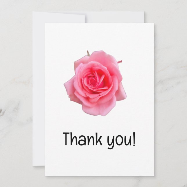 Tarjeta De Agradecimiento Rosa rosa (Anverso)