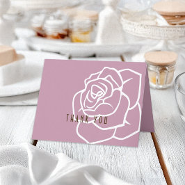 Tarjeta de agradecimiento rosa rosa de Moda modern