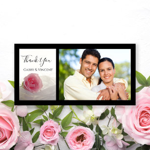 Tarjeta De Agradecimiento Rosa rosa en Boda blanco gracias