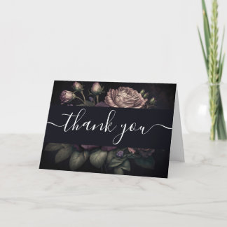 Tarjeta De Agradecimiento Rosa Rosa Púrpura Profundo Polvoriento Personaliza