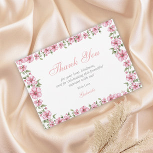 Tarjeta De Agradecimiento Rosa Rosado Plata Mis Quince Brillo Quinceañera