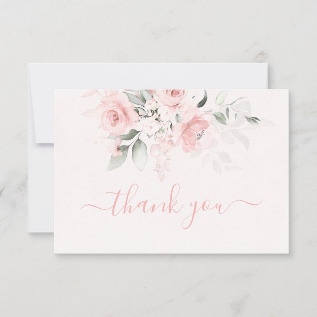 Tarjeta de agradecimiento rosa Rubor (Anverso)