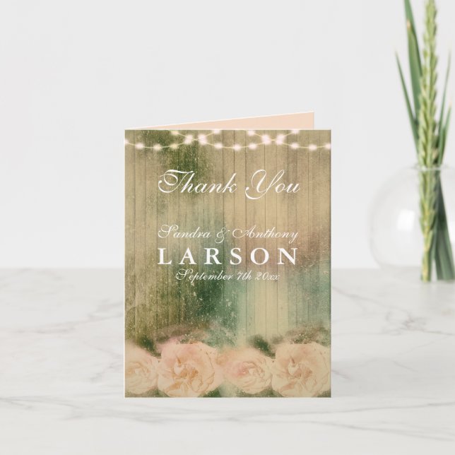 Tarjeta De Agradecimiento Rosa ruso Boda Gracias (Anverso)