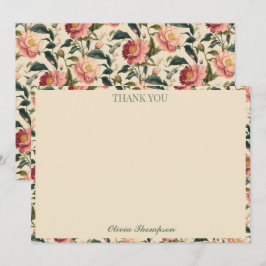 Tarjeta De Agradecimiento Rosa rústico Personalizado de ducha de novia beige