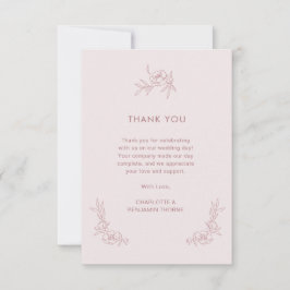 Tarjeta de agradecimiento rosa simple