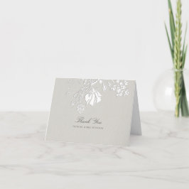 Tarjeta De Agradecimiento Rosa Soneto de Marfil Formal Clásico Etéreo Boda