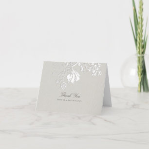 Tarjeta De Agradecimiento Rosa Soneto de Marfil Formal Clásico Etéreo Boda